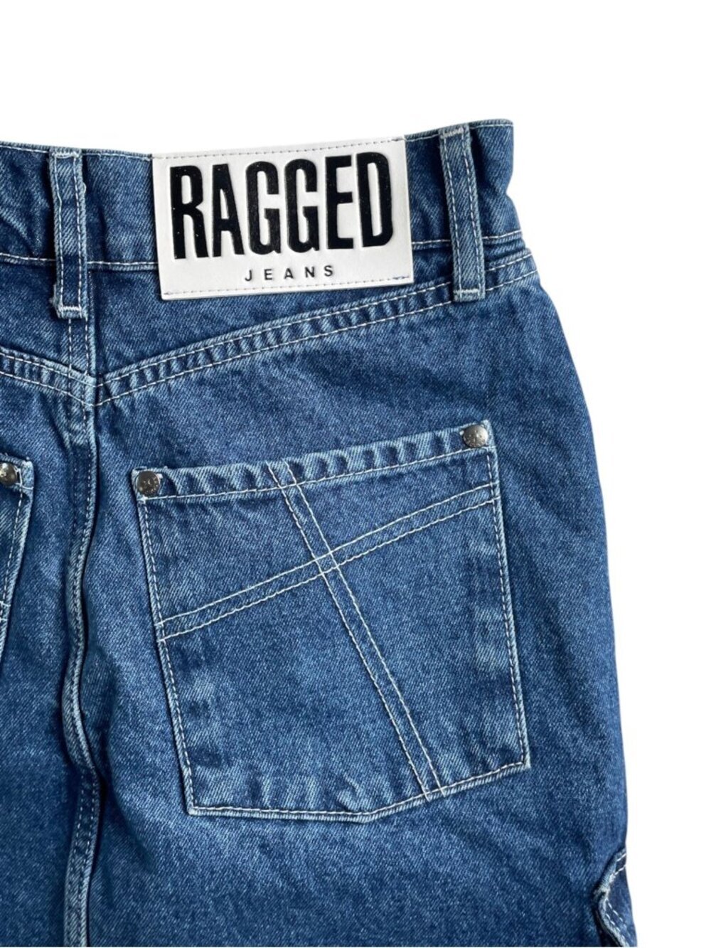 The Ragged Priest Combat Soda Skirt Cargo Blue Demin SZ 26 Y2K Grunge Babe - Picture 10 of 12